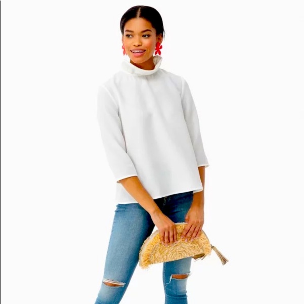 Pomander Place Faye Blouse.  White, like new condition